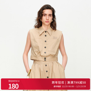 衬衫 卡其色无袖 1242S07YT3 新品 婉甸2025夏季