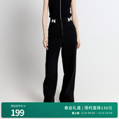 阔腿裤 耀石黑丹宁宽松直筒牛仔裤 1243X03DY2 新品 婉甸2025年秋季