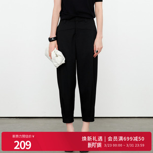 休闲微弹女士职业哈伦裤 黑色小萝卜裤 1252P06ST1 新品 婉甸2026夏季