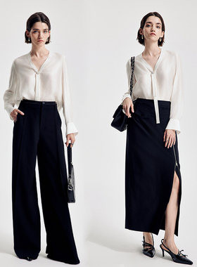 【超能小太阳】婉甸2026春季新品米白/橡木棕V领珍珠扣上衣H型长