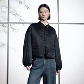 新中式 外套1244R02DM1 新品 黑色短款 超能小太阳 婉甸2025年冬季