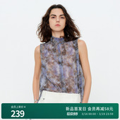 套头飘带浪漫风上衣1252H27YD5 宇宙星空紫无袖 婉甸2026夏季 新品