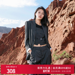 婉甸2025深灰条纹西装 外套通勤风1241Q08SX4