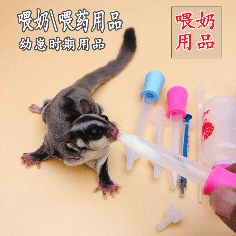 蜜袋鼯松鼠刺猬龙猫土拨鼠喂奶工具幼猫狗喂奶咬针管奶瓶奶嘴用品