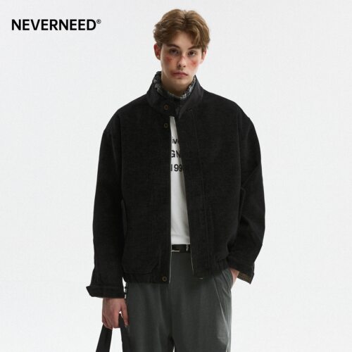 NEVERNEED美式树纹肌理夹克男女