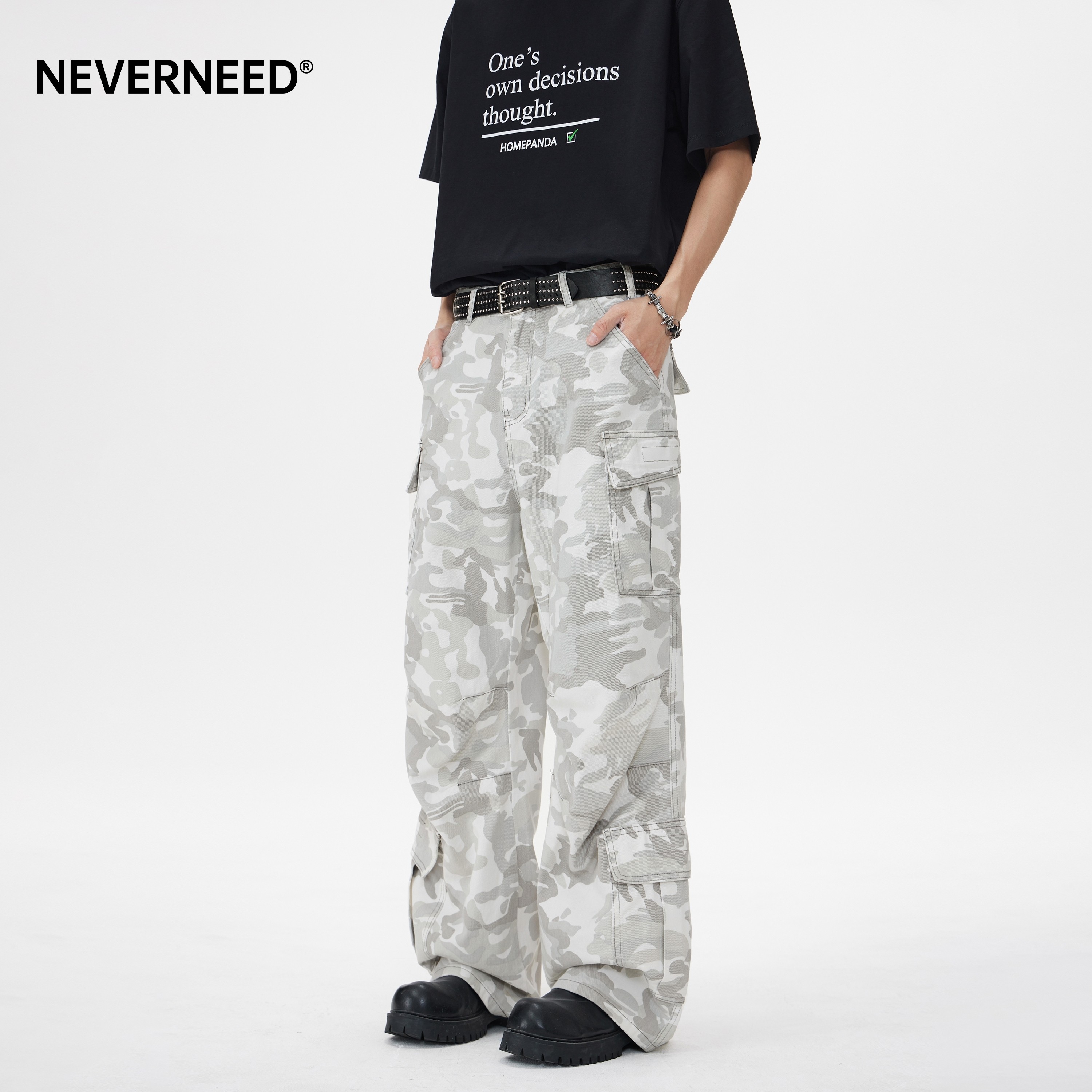 NEVERNEED迷彩工装多口袋休闲裤图片