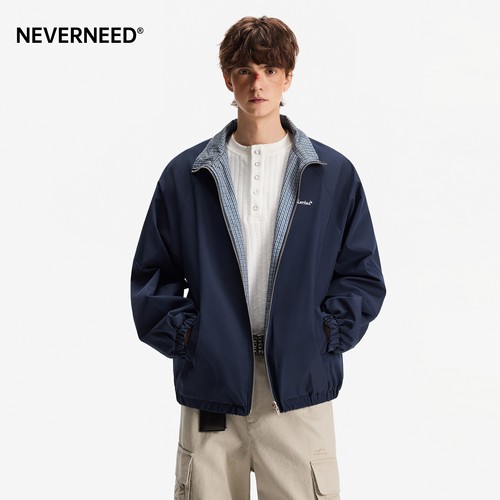 NEVERNEED美式双面穿翻领夹克