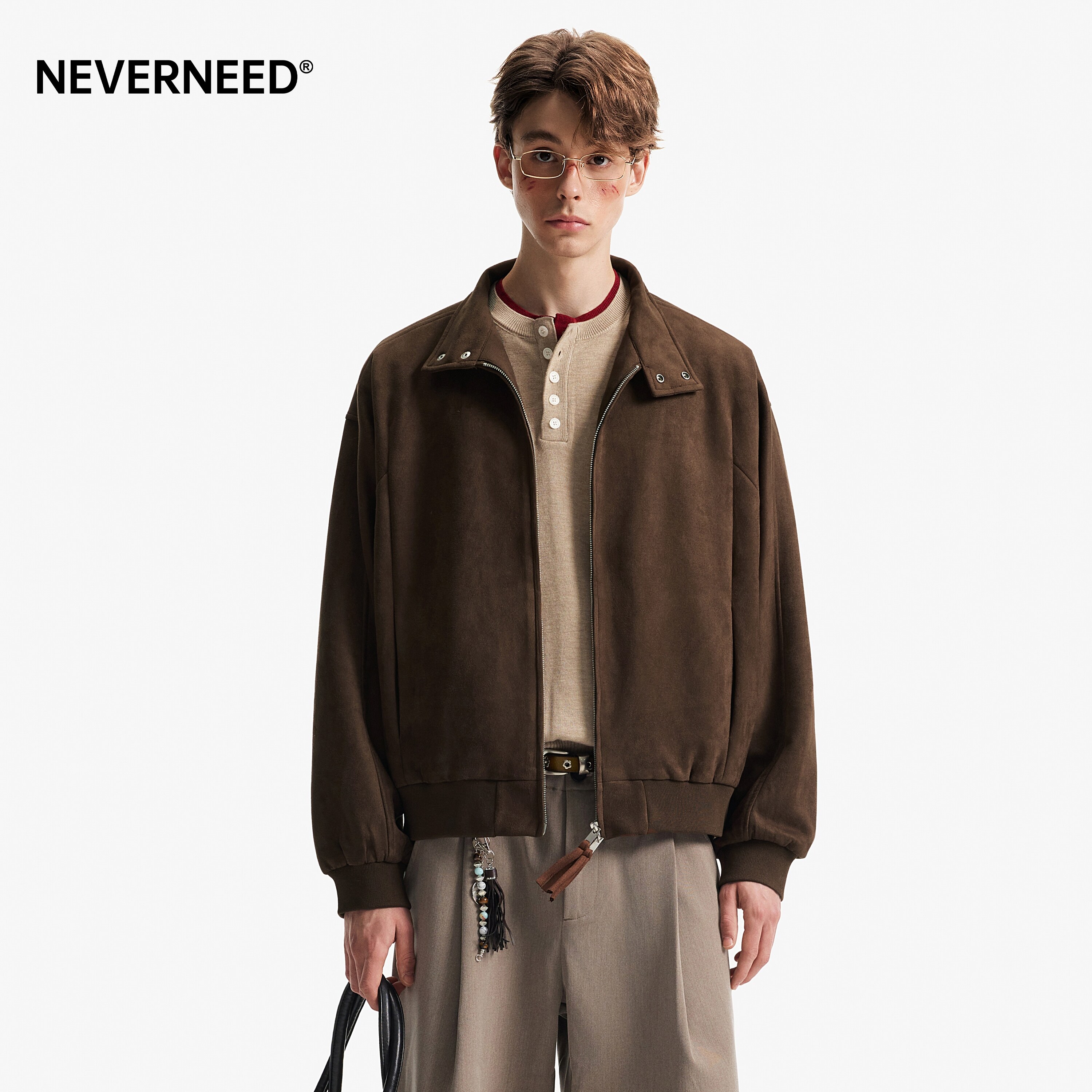 NEVERNEED麂皮短款夹克男女图片