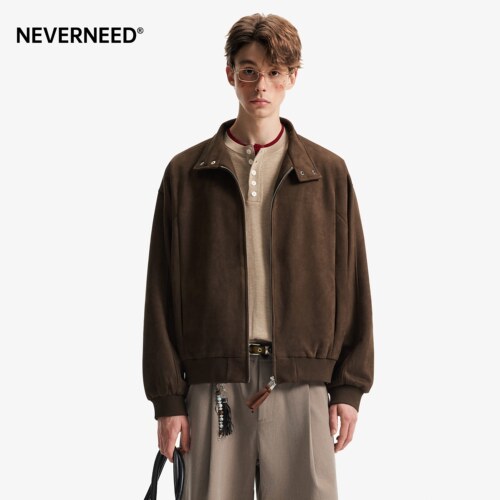 NEVERNEED麂皮短款夹克男女