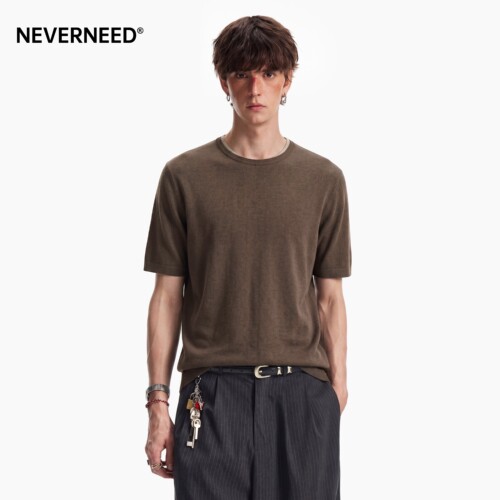 NEVERNEED绵羊毛短袖T恤男女