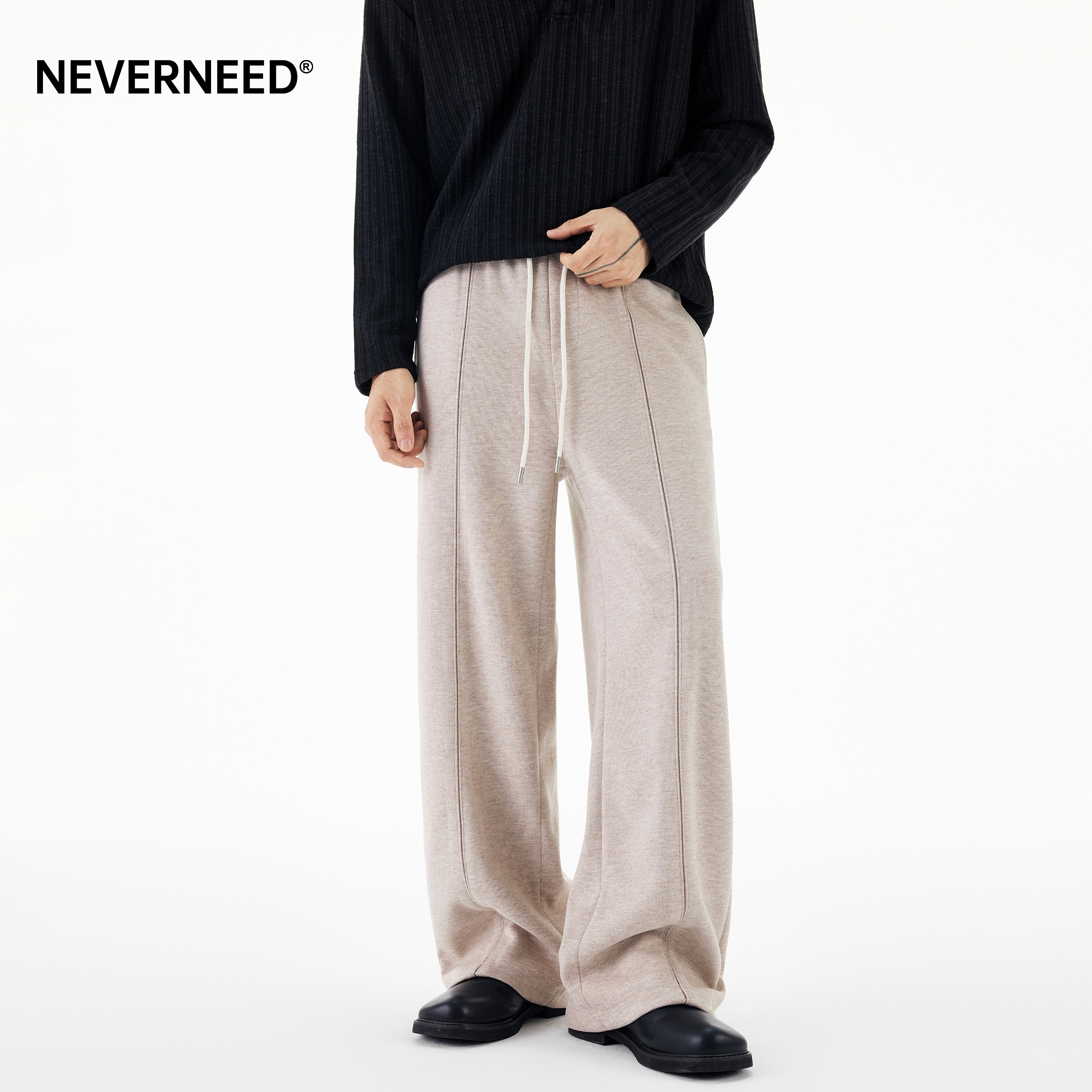 NEVERNEED绵羊毛直筒休闲裤男女图片