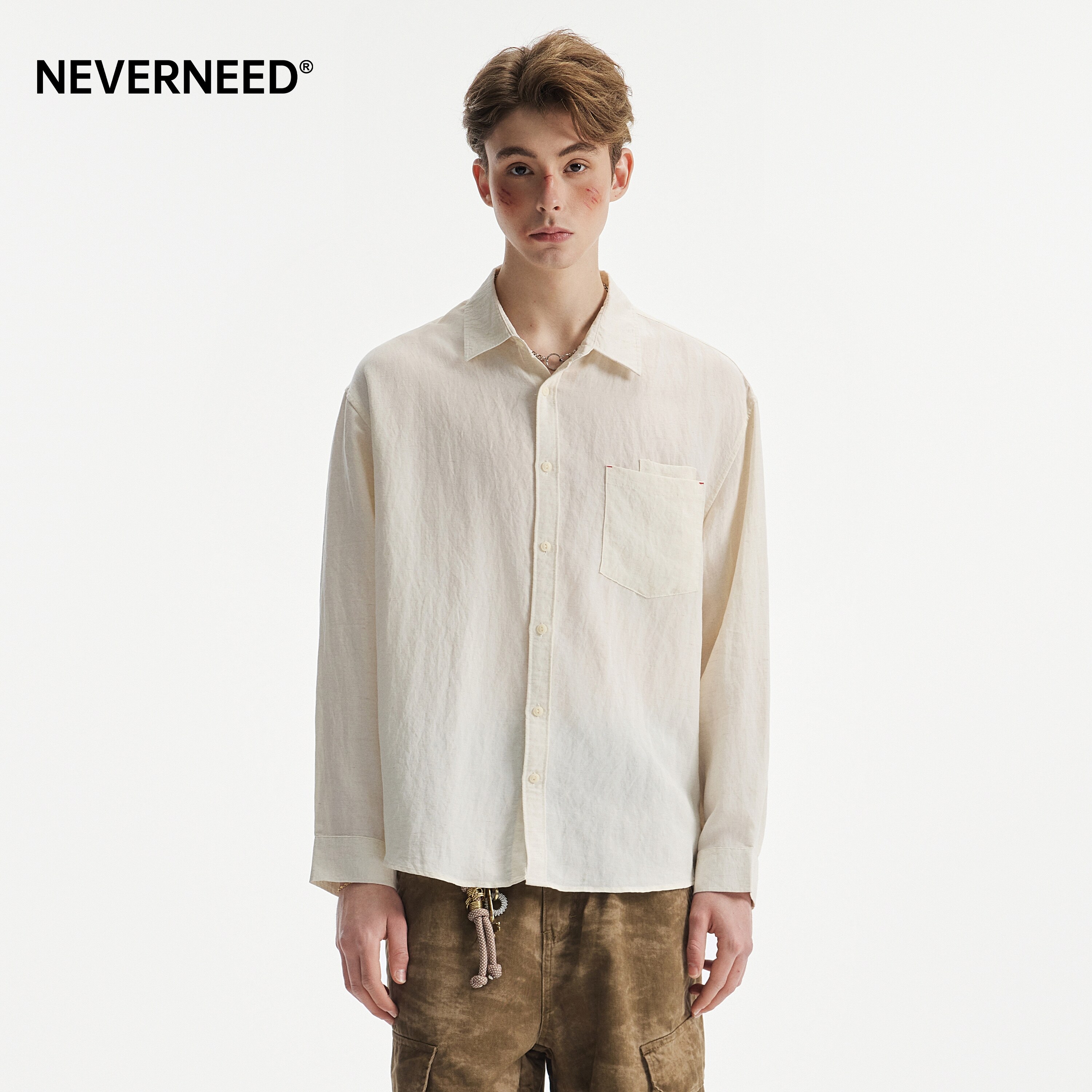 NEVERNEED亚麻天丝衬衫男女图片
