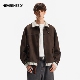 外套 潮牌空气层短款 NEVERNEED麂皮绒假两件翻领夹克男女春季 美式