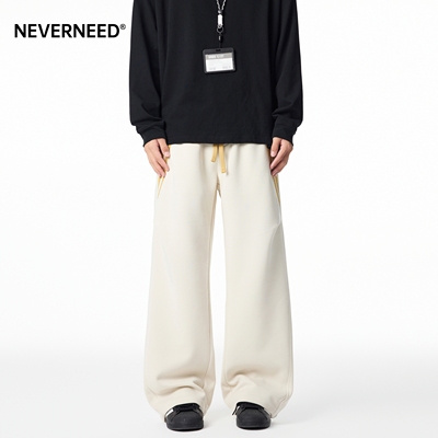 NEVERNEED三条杠休闲卫裤男
