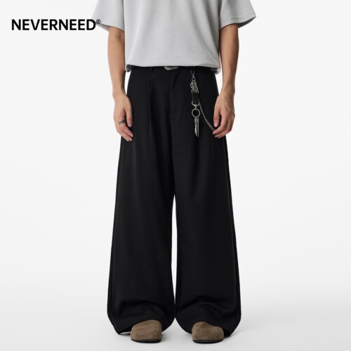 NEVERNEED毛呢休闲西裤男女