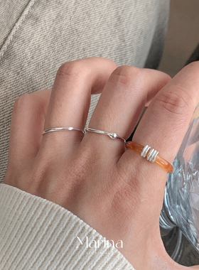 超显白锦鲤色 天然橘红玛瑙戒指小众高级感 配件均为s925纯银女