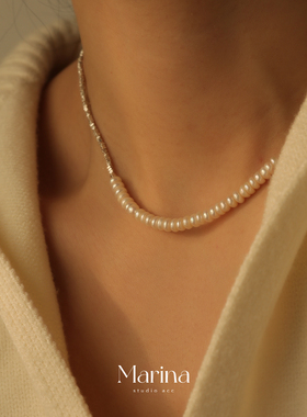 【清冷白月光】高级感珍珠碎银子项链 天然淡水珍珠通体s925纯银