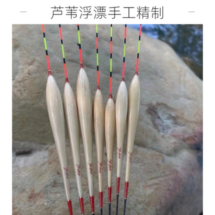 阿卢和细长身枣核型C08系列综合鲫鲤混养高灵敏度纯手工芦苇浮漂