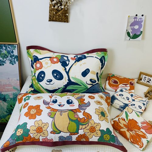 八层纯棉纱布枕巾一对