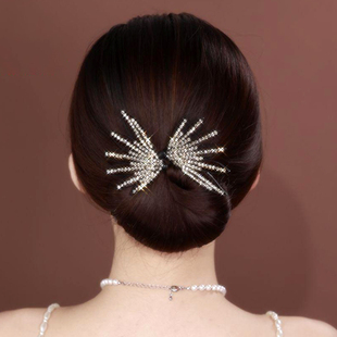 新款水钻扭扭夹高级感时尚气质头发夹子卷发头花头饰发夹盘发神器