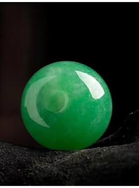 翡翠色冰种满绿路路通吊坠阳绿转运珠子玉石项链桶珠单珠百搭