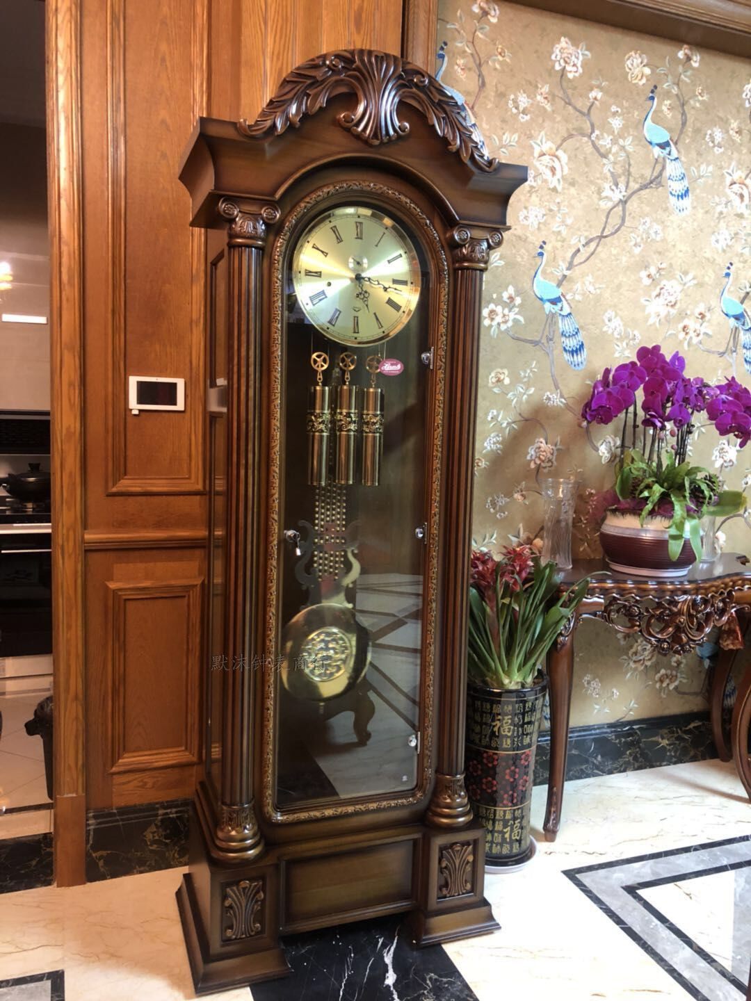 德国赫姆勒进口实木客厅别墅豪华欧式音乐报时摆钟机械立钟落地钟,家居饰品,立钟/落地钟,淘宝优惠券,粉丝福利购,淘宝优惠卷