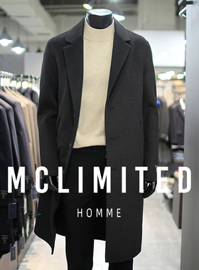 McLimited-8033 男士雙面手縫羊毛呢大衣 8%羊絨西伯利亞鵝絨內膽