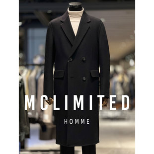 韓單 / 10%羊绒 90%羊毛 80%鵝絨內膽 男士雙面手縫羊毛大衣 8037