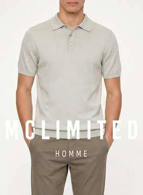 Mclimited-8062 男士翻领针织短袖T恤 老钱风净版POLO衫 顺滑垂感