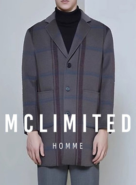 瑞士單 / 意大利8%羊絨92羊毛面料 男士廓形雙面穿毛呢大衣 8263