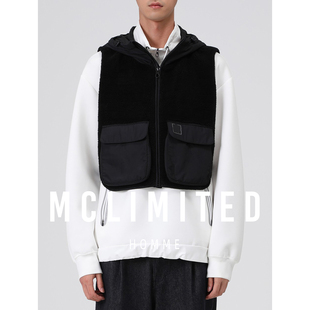 8002 男女情侣款 进口高档绒布 时尚 多口袋棉马甲 个性 Mclimited