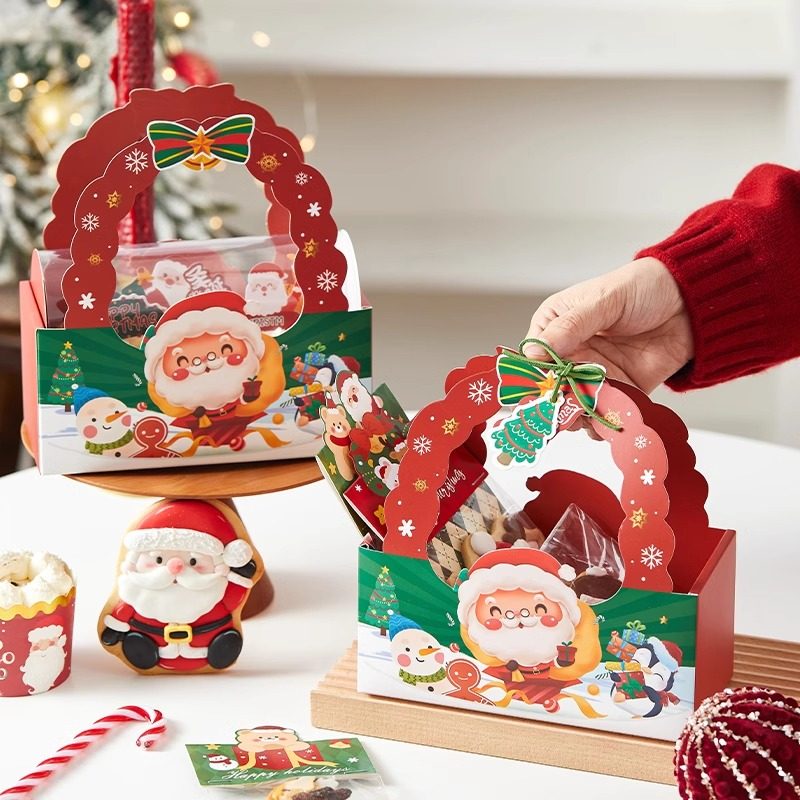 圣诞苹果手提盒圣诞老人迷你蛋糕雪花酥提篮盒3D雪人零食包装盒子,厨房/烹饪用具,点心包装盒/包装袋,淘宝优惠券,粉丝福利购,淘宝优惠卷