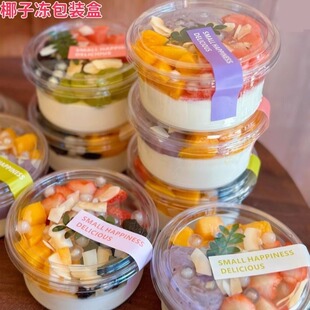 网红椰子奶冻打包盒甜品摆摊酸奶碗耐高温冰汤圆四果汤炒冰沙浆碗