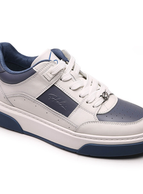 沙驰男鞋2025秋冬季新款运动休闲鞋男士真皮皮鞋板鞋W12A7B0063