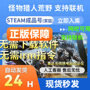 多人在线官服联机畅玩 怪物猎人荒野 支持网吧 成品账号 steam正版
