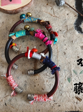 原创设计鸡血藤手环复古中国风文艺风手链手串手绳手环手饰