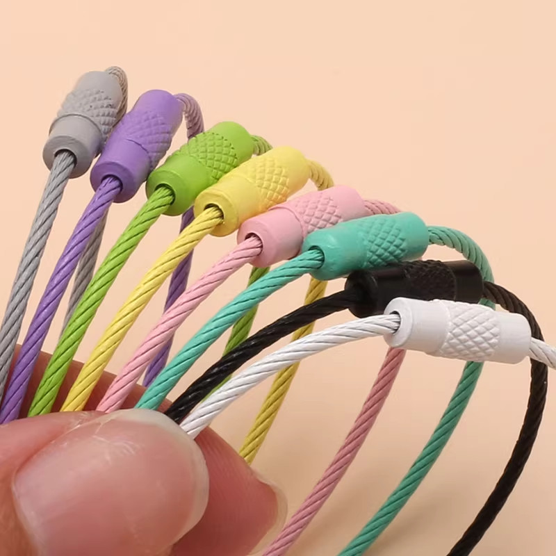 彩色DIY箱包防掉钢丝圈钥匙扣