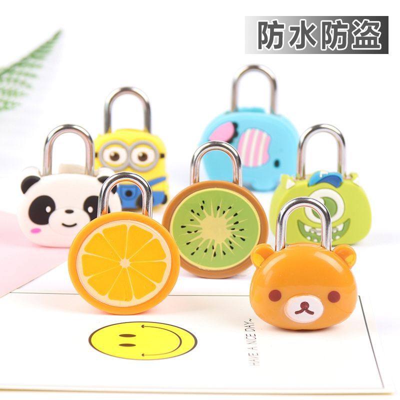 卡通可爱公仔挂锁学生防盗行李箱包小锁头挂锁宿舍抽屉锁 配2钥匙