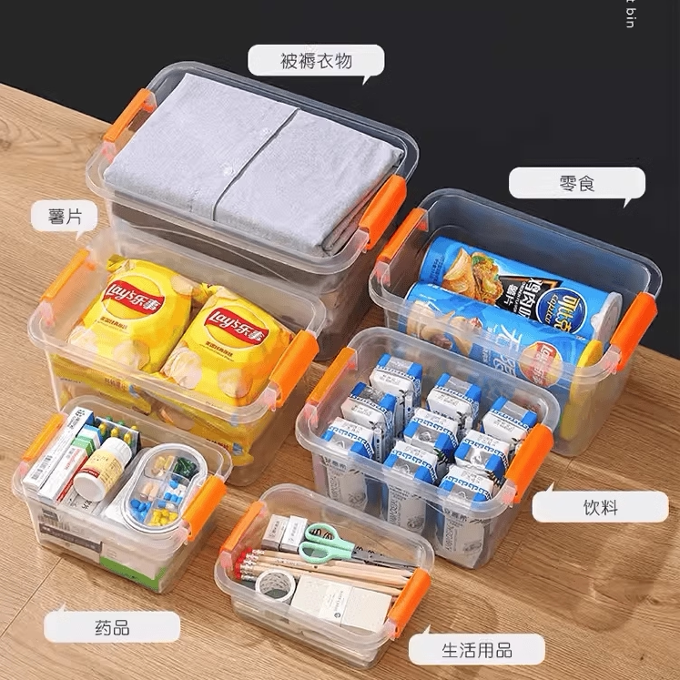 透明收纳箱家用玩具收纳盒衣服杂物整理储物箱手提塑料药箱盒子
