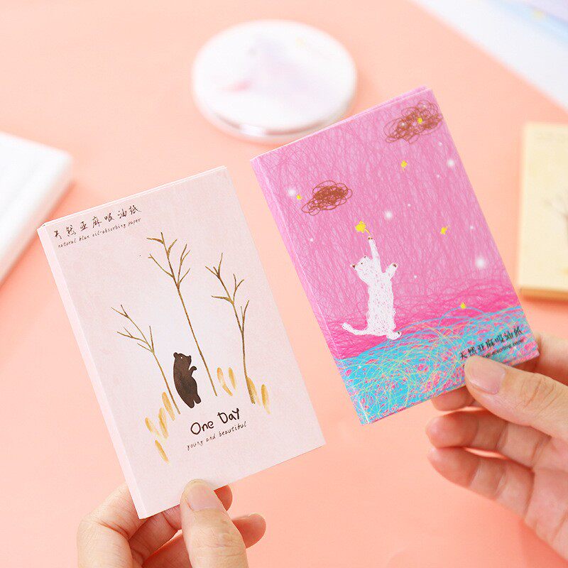 亚麻吸油纸 皮肤吸油面纸 便携式小清新脸部面部皮肤控油纸