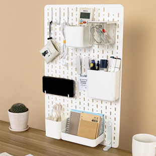 桌面收纳洞洞板站立可夹式洞洞板固定器配件笔筒挂钩挂篮适宜家用