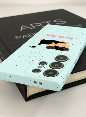 泼墨腊肠狗新款菲林壳s23+硬壳适用三星s24ultra华为OPPO苹果VIVO手机壳s22十/s21/a54/note10plus的保护套