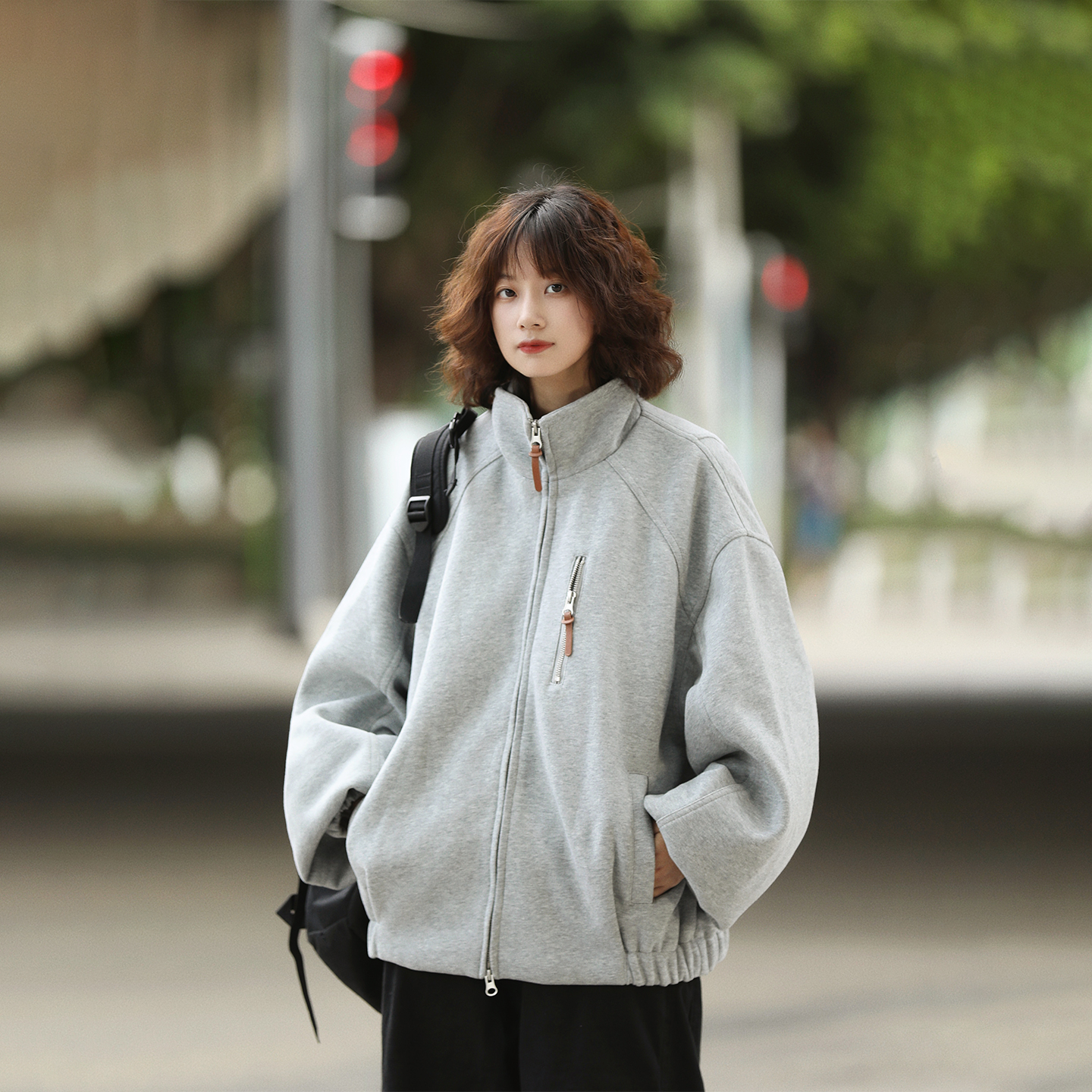 阿于呆500g重磅双拉链开衫卫衣