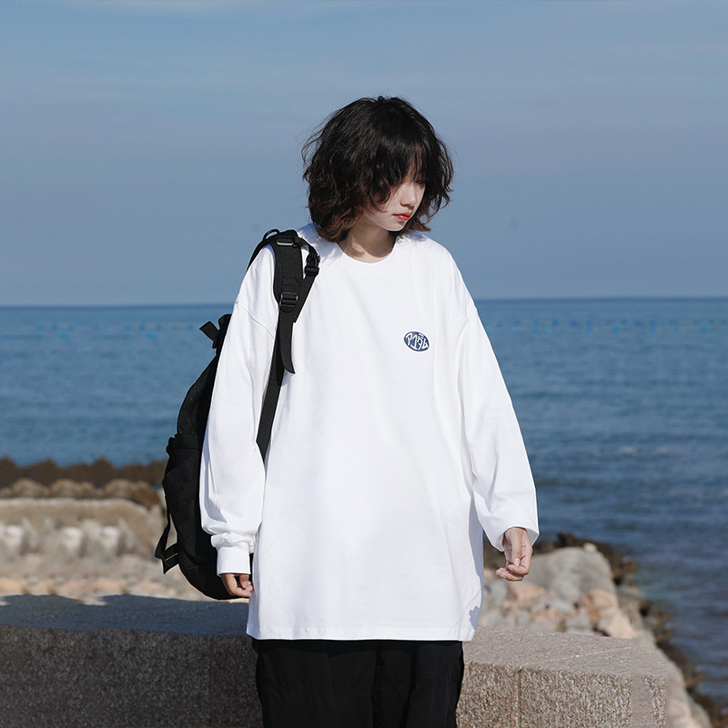 阿于呆长袖日系青年刺绣T恤