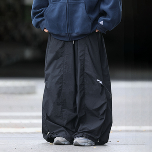 裤 男运动休闲速干阔腿工装 女潮 户外登山透气直筒伞兵裤 阿于呆美式