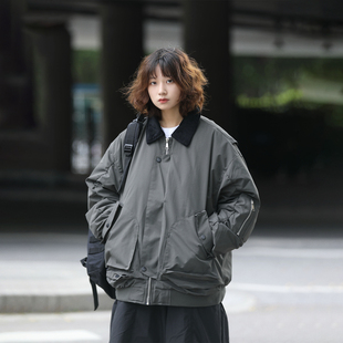 阿于呆日系复古中性风工装保暖羽绒服男冬季加厚90白鸭绒外套女潮