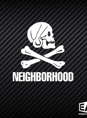 潮牌Neighborhood NBHD骷髅镂空HF汽车贴纸反光后窗改装拉花车贴