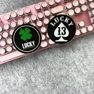 TUTU圖圖車貼 饰贴幸运13LUCKY侧窗玻璃内饰反光贴花 四叶草车身装