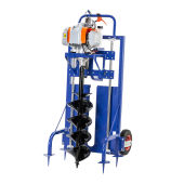 CLCEY新款 地钻挖坑机推车汽油农用果园栽树施肥打桩打洞机种植机