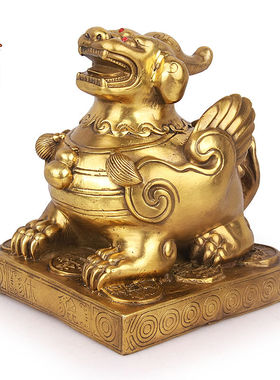 天御阁铜貔貅摆件一对大号纯铜貔貅招财工艺品客厅玄关前台办公室